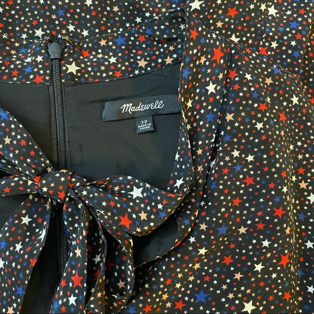 Madewell Long Sleeve Dress - Black with Multicolor Speckles - Picture 6 of 9